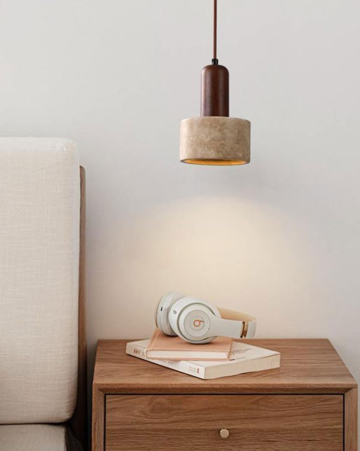 Calyora - Travertin Natuursteen Hanglamp in Moderne Ontwerp