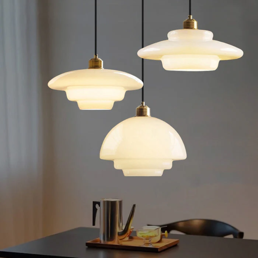 Omrix - Witte Glazen Design Hanglamp