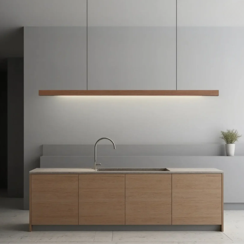 Lavinia - Langwerpige Houten Hanglamp Eettafel