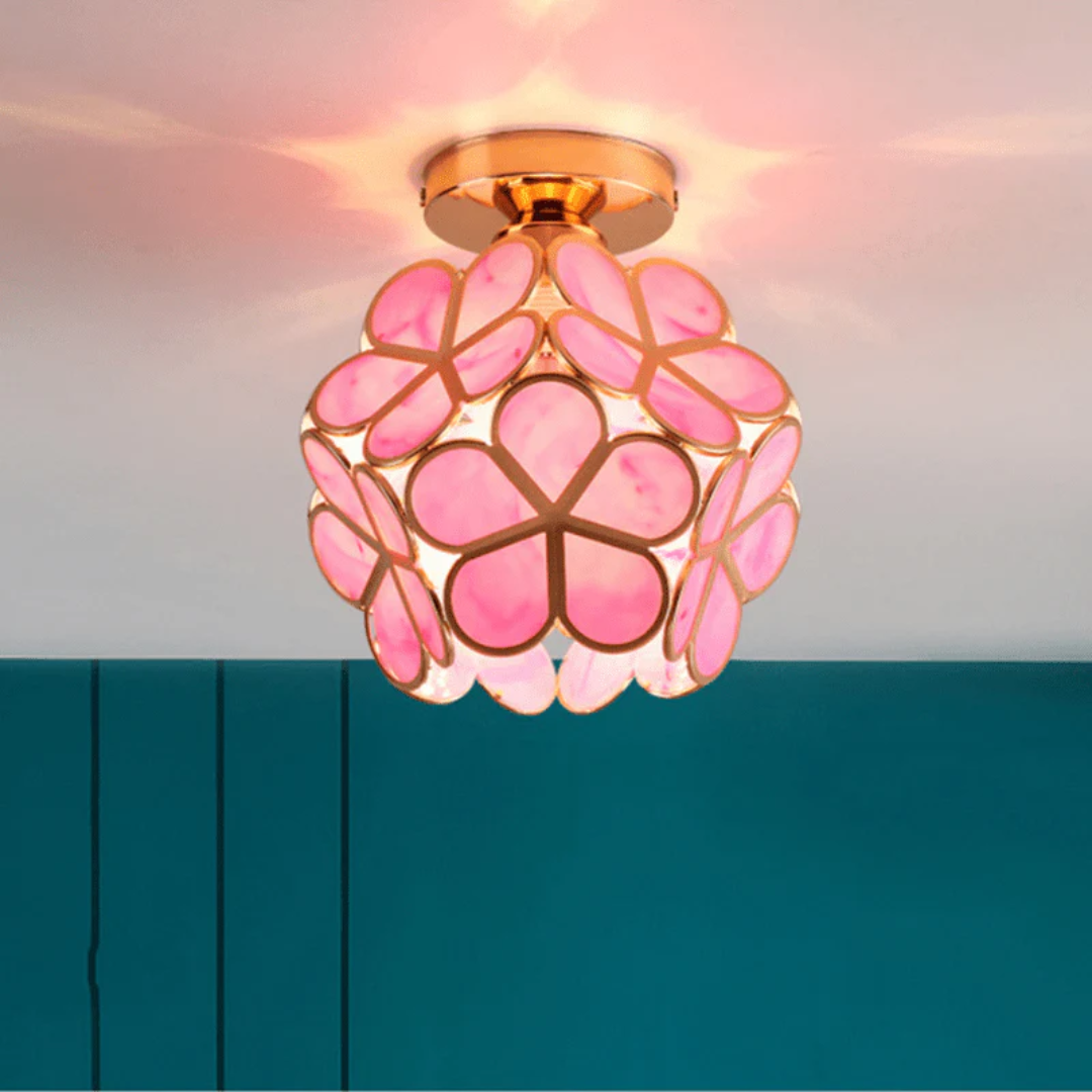Zyvia - Luxe Glazen Bloemen Plafondlamp