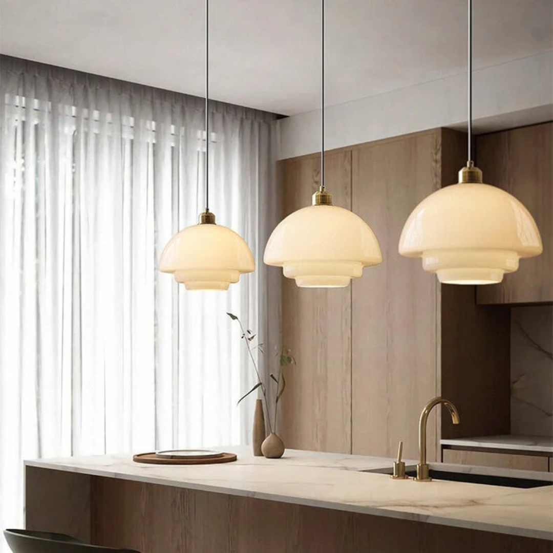Omrix - Witte Glazen Design Hanglamp