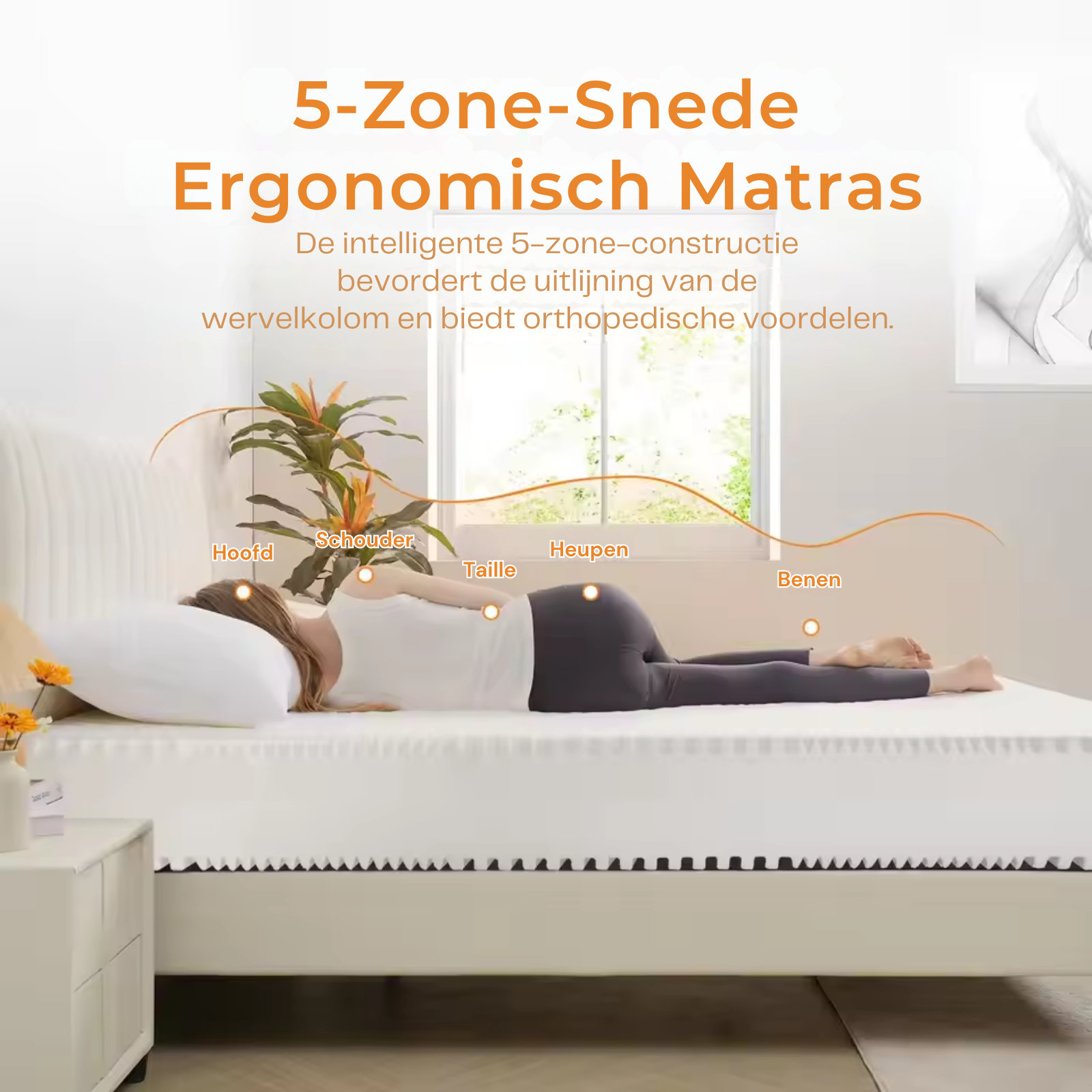 Amarion - Koudschuim Matras 18 cm Orthopedisch 5 Zones Ademend