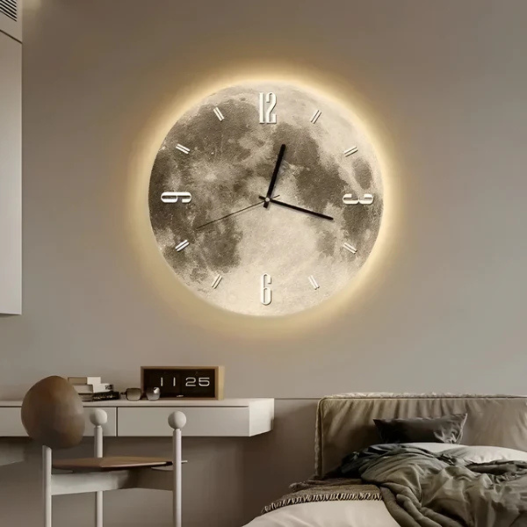 Moon - Decoratieve Maan Wandklok