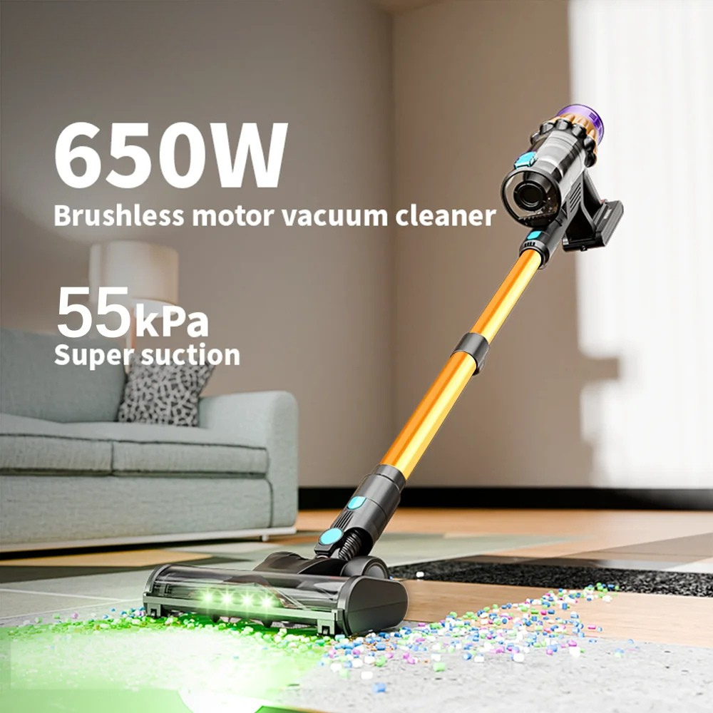Altaura - Draadloze Stofzuiger 650W met 55KPA Zuigkracht en LED Display