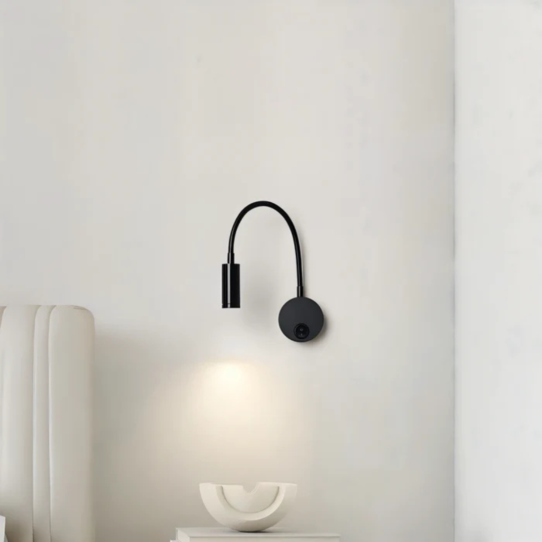 Lumio - Flexibele zwarte LED-wandlamp voor binnen