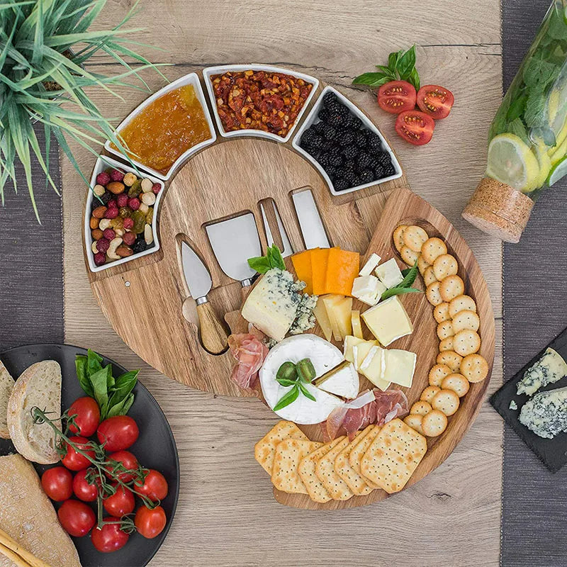 Plankora – Elegant Cheese Board and Knife Set for Festive Presentations