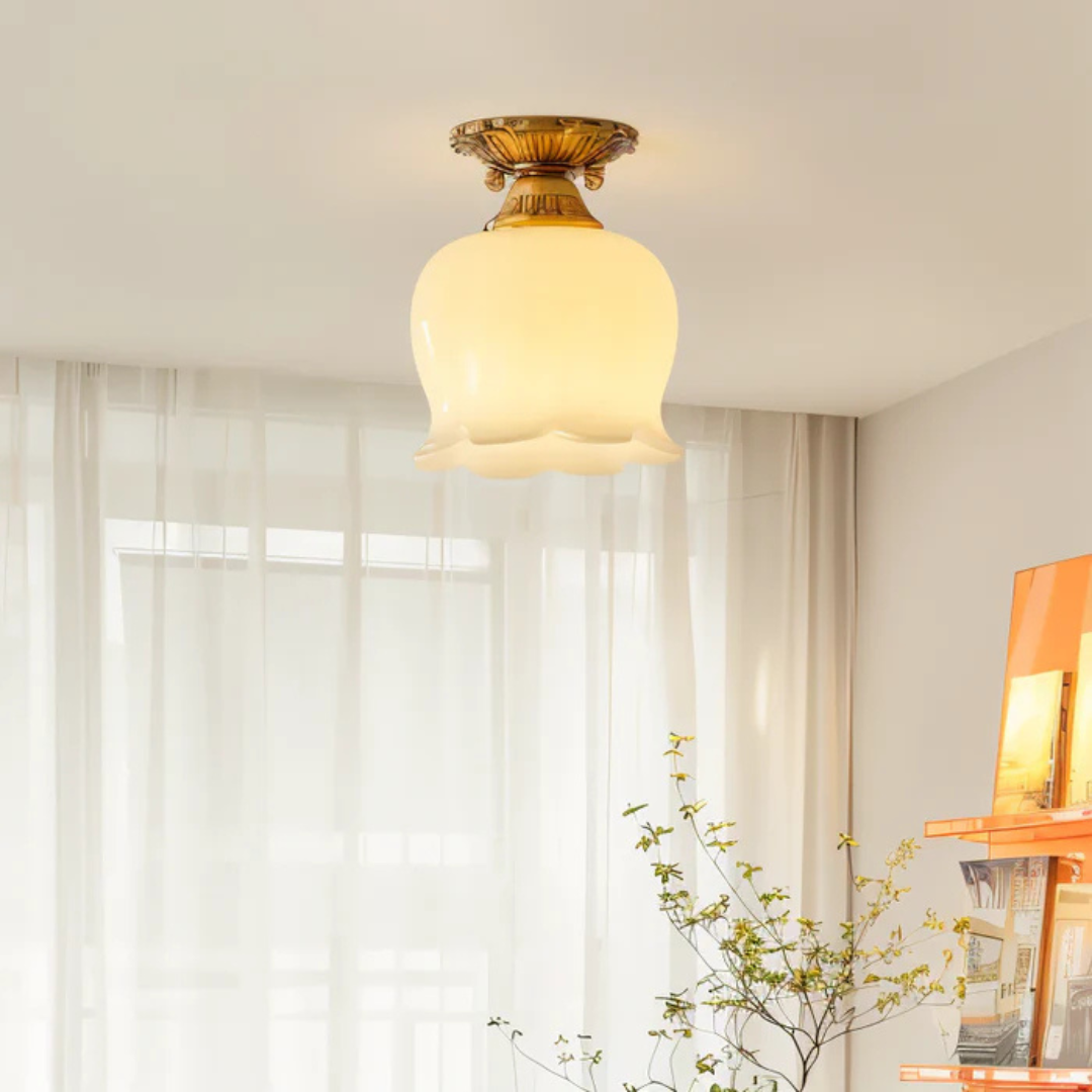 Publie - Vintage Plafondlamp In Bloemvorm