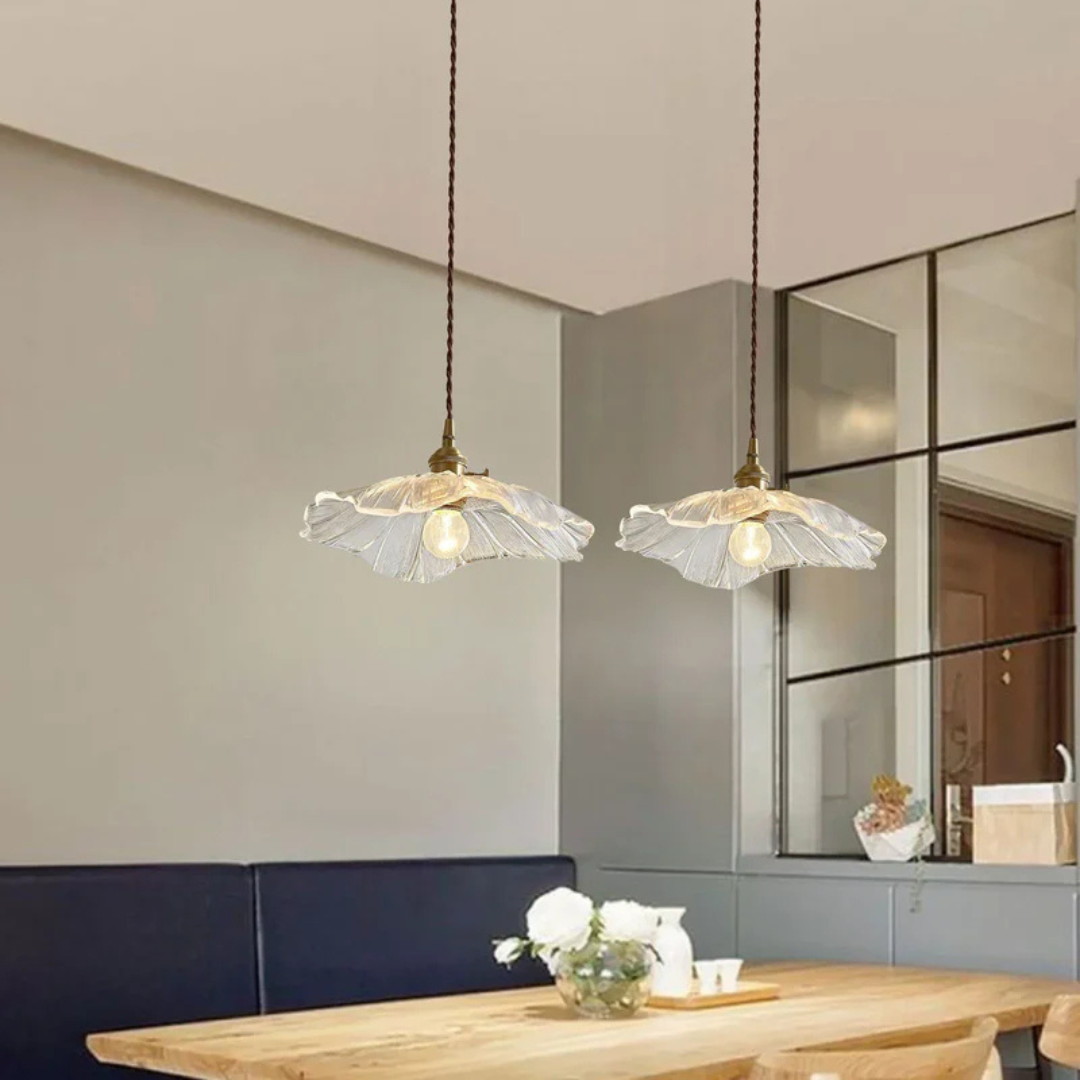 Myloq - Retro Lotus Glazen Hanglamp