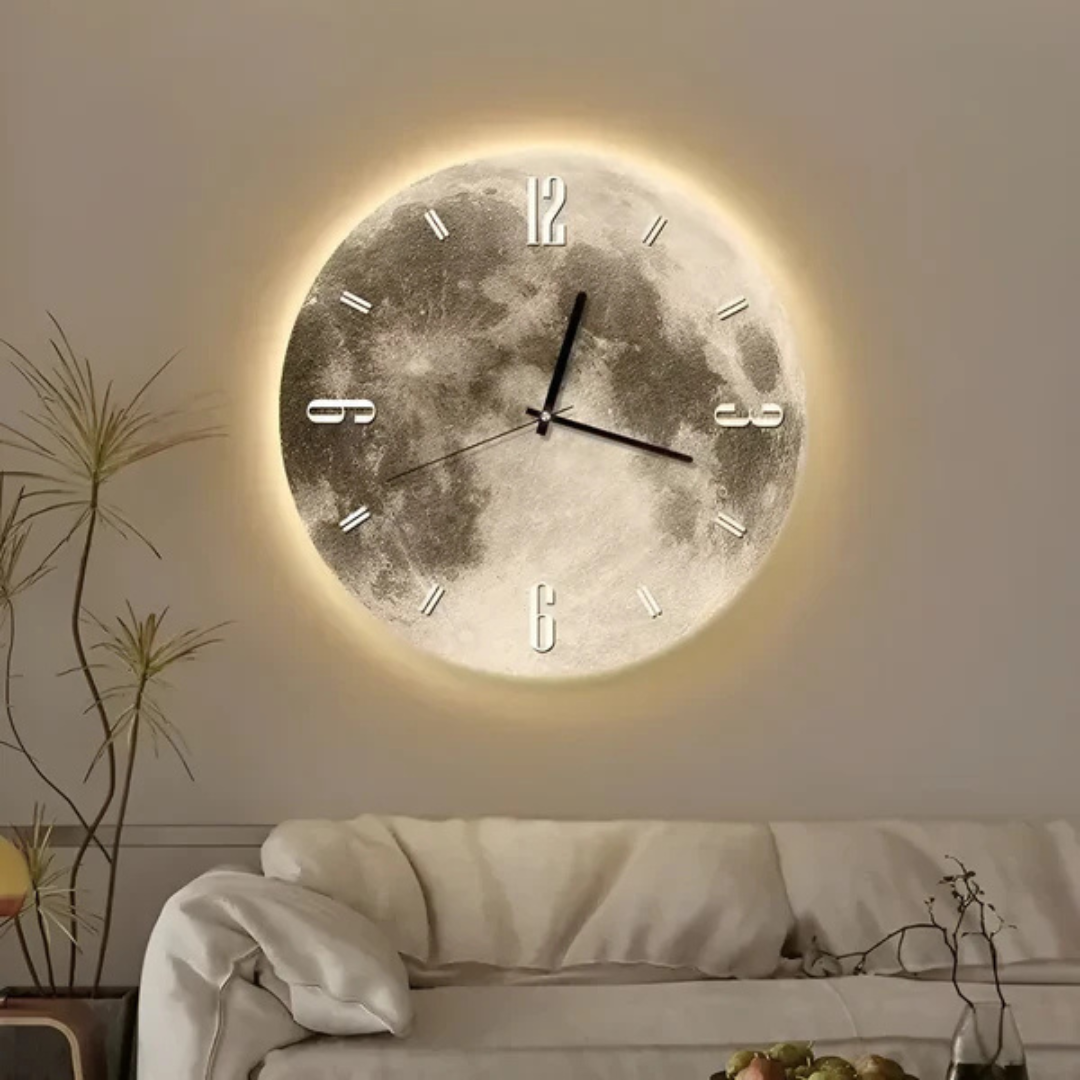 Moon - Decoratieve Maan Wandklok