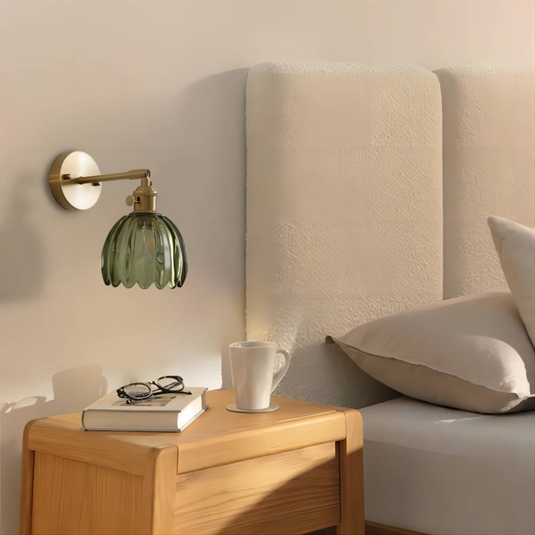 Velza - Retro Glazen Wandlamp Tulp