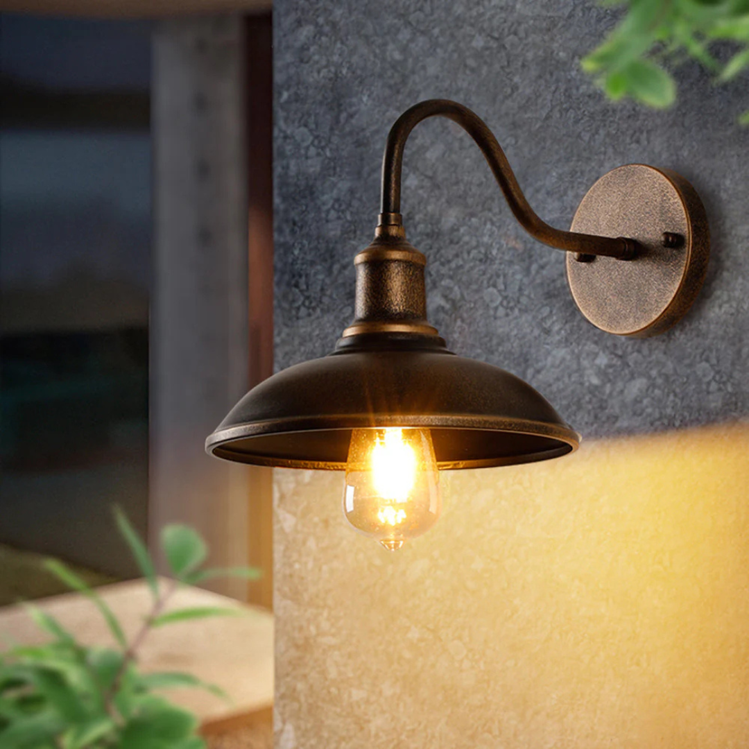 Athenza - Antiek Messing IP65 Waterdichte Buiten Wandlamp