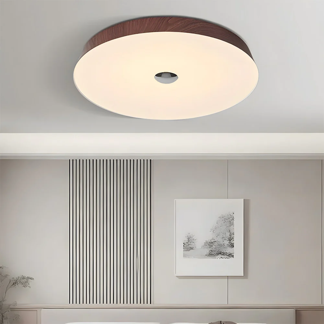 Evon - Natuurlijke Houtnerf Ronde LED Plafondlamp
