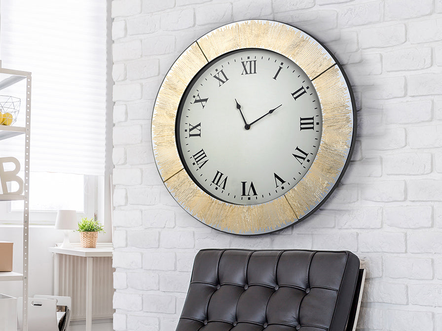Lyora - Moderne Gouden Wandklok Rond