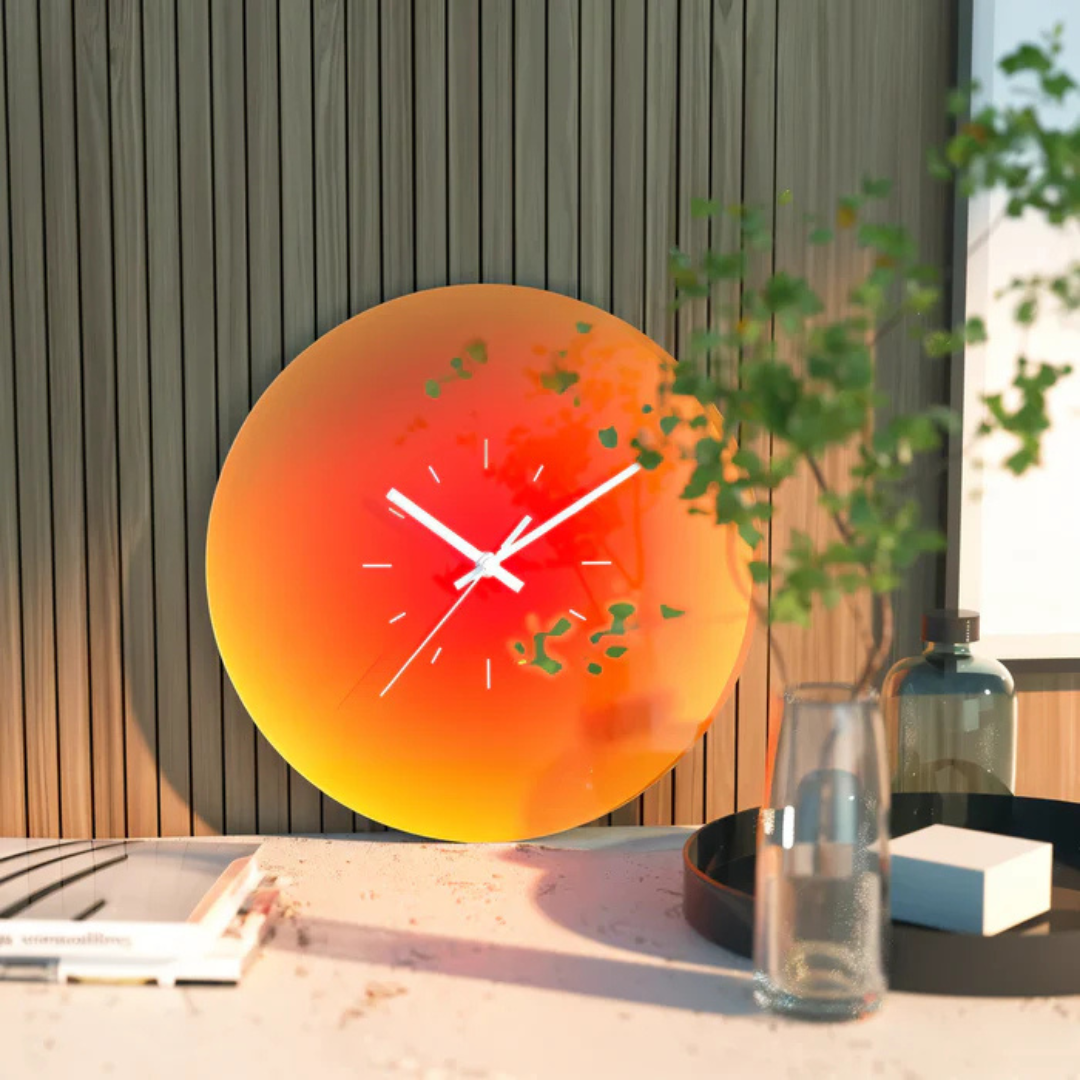 Sunset - Design Wandklok Van Glas
