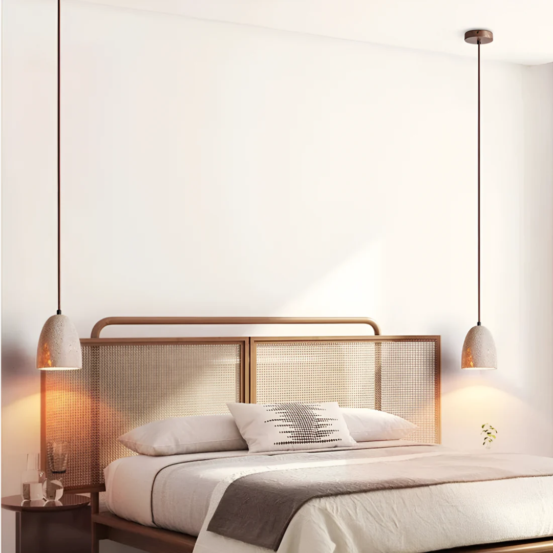 Nerina - Retro travertin függeszték lámpa