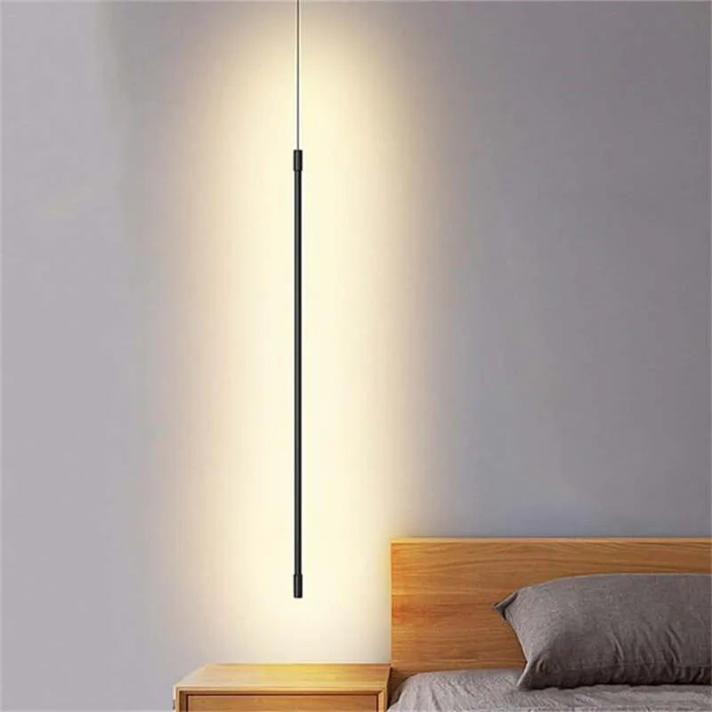 Lorencia - Zwarte Metalen Hanglamp Lineair Minimalistisch Ontwerp