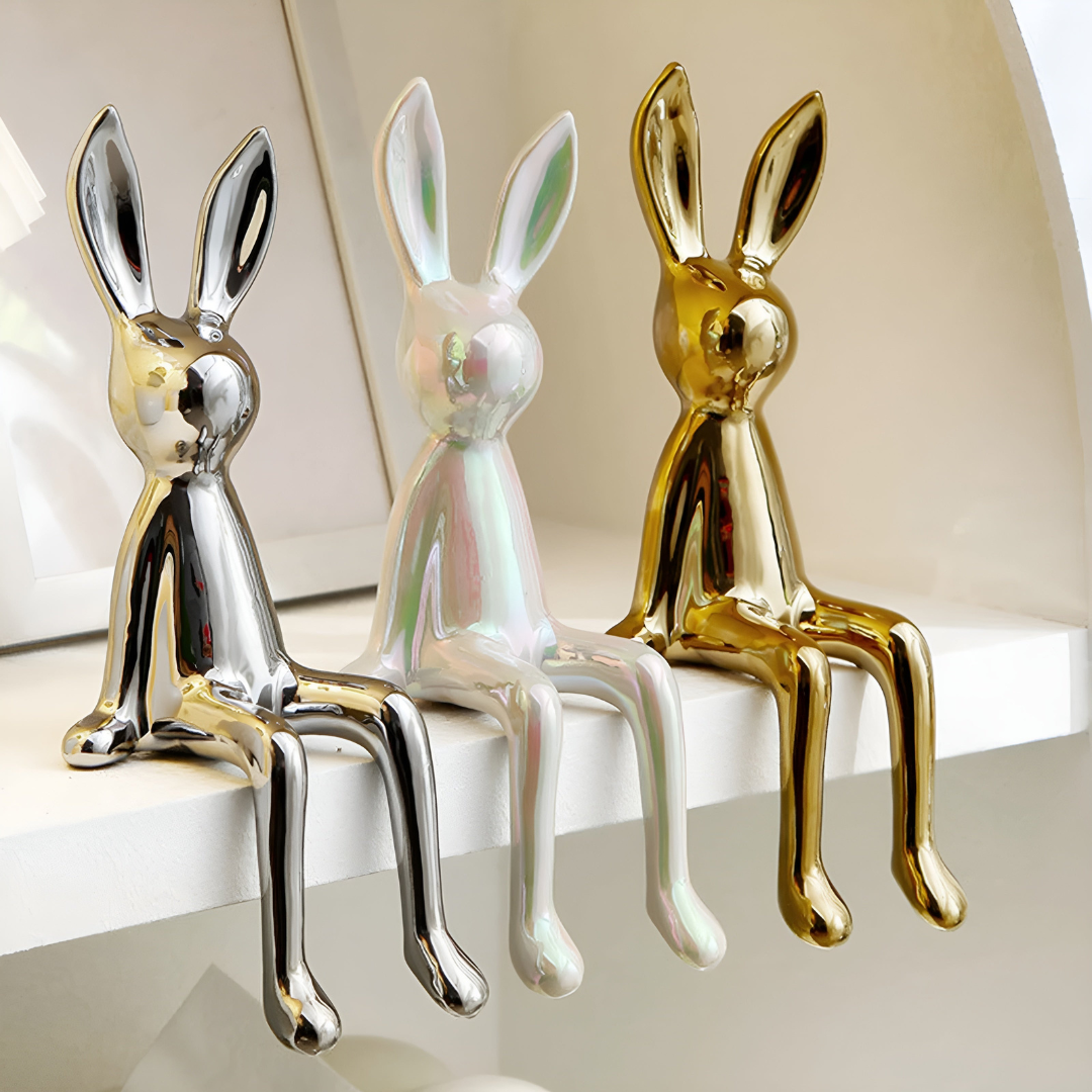 Clavra - Glimmend Keramisch Konijnenbeeld