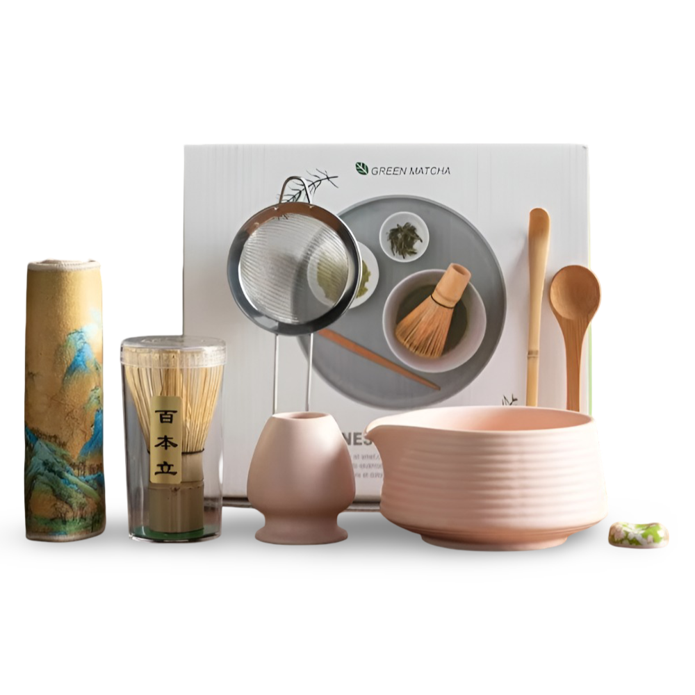 Noriyama – 8-Piece Matcha Set of Pottery and Bamboo with Bowl and Accessories