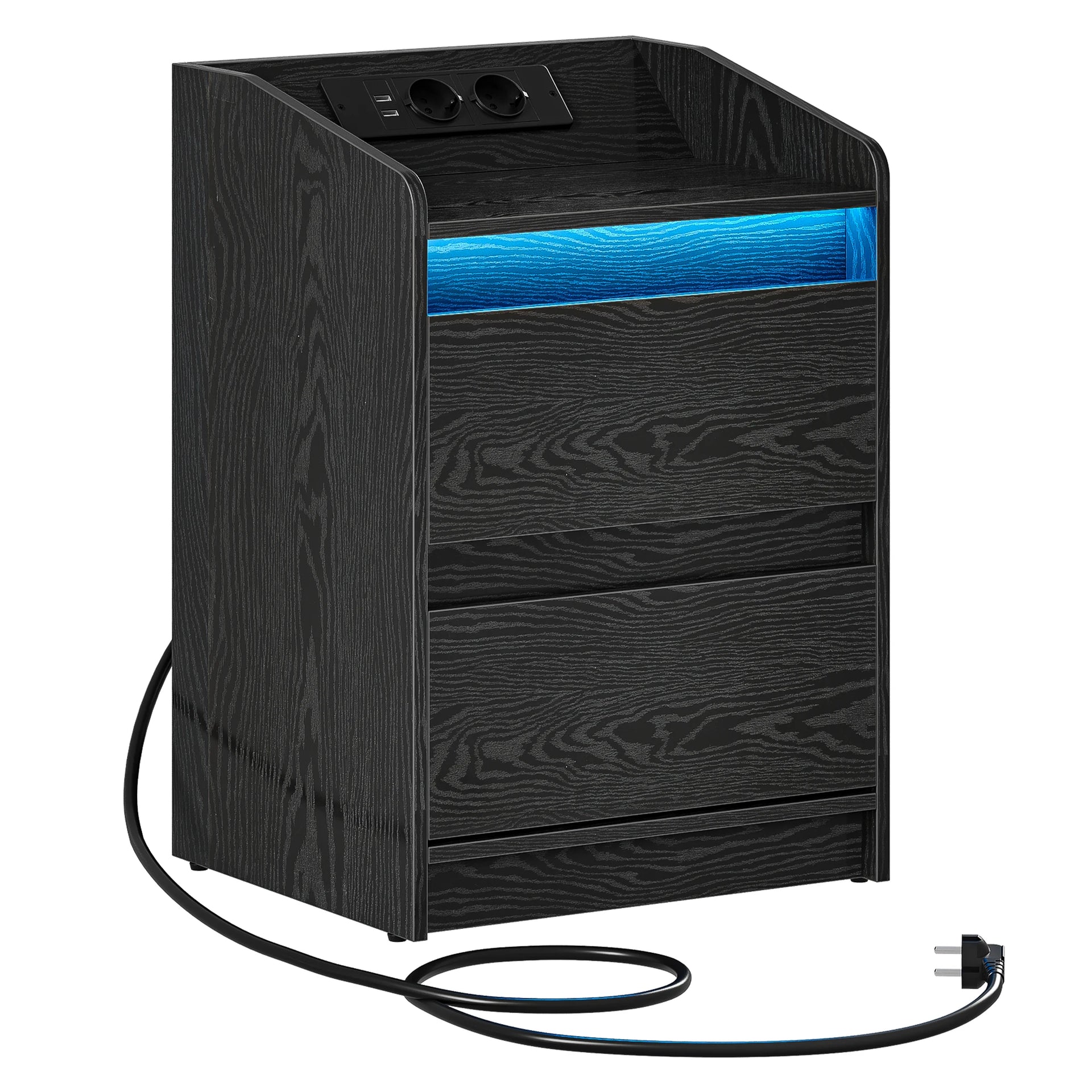 Livaro - Nachtkastje met 2 lades voor slaapkamer en woonkamer