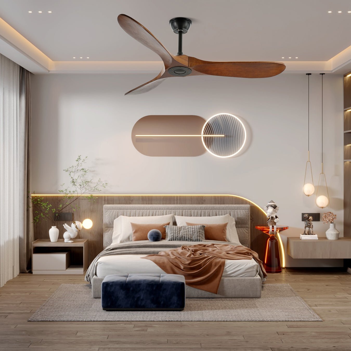 Clivara - Ventilatore da soffitto con telecomando silenzioso design moderno