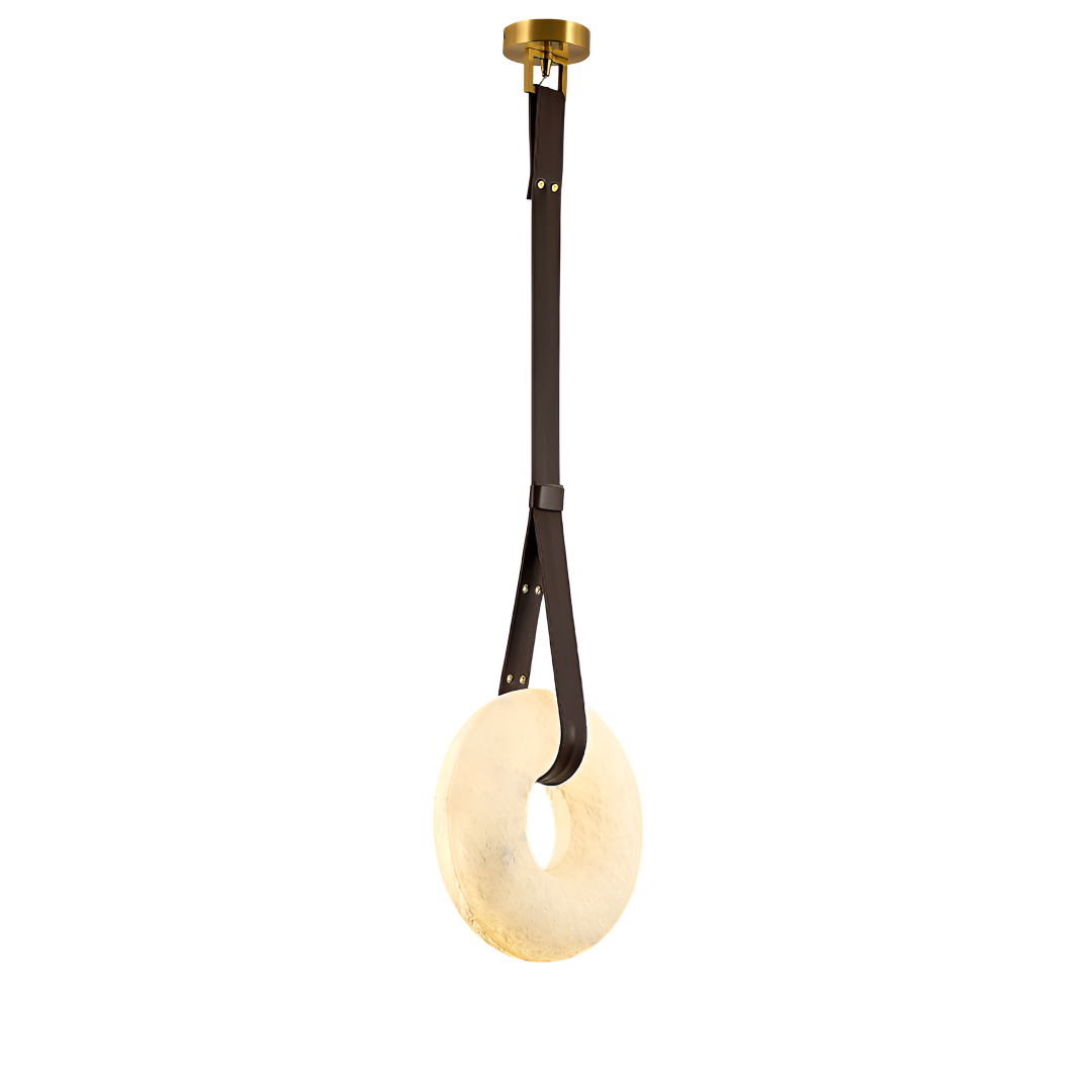 Alavian – Alabaster Leather Pendant Lamp