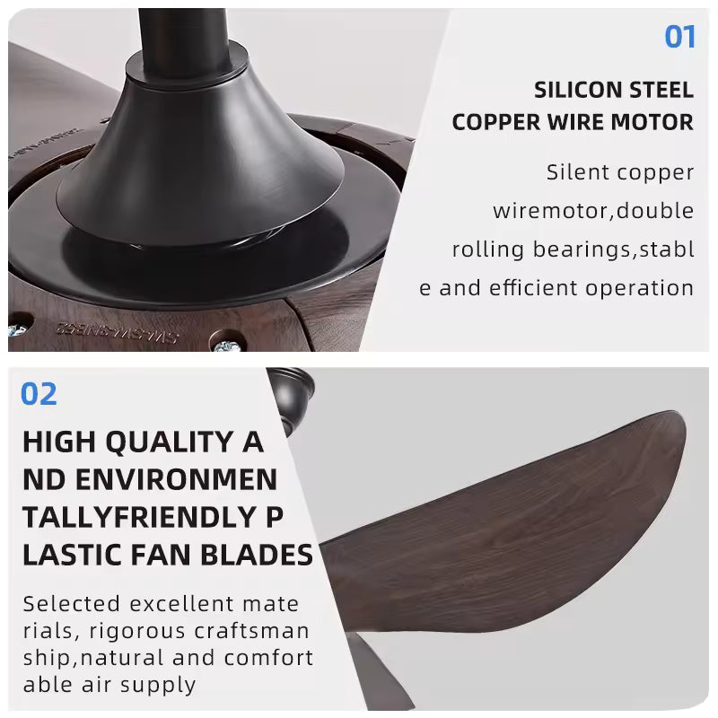 Aurell Smart Ceiling Fan with Remote Control – Quiet Reversible DC Motor
