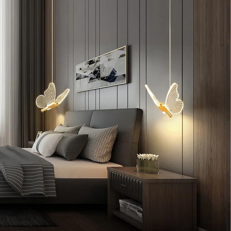 Pyralis - Elegante lampada a sospensione design farfalla per soggiorno e cameretta