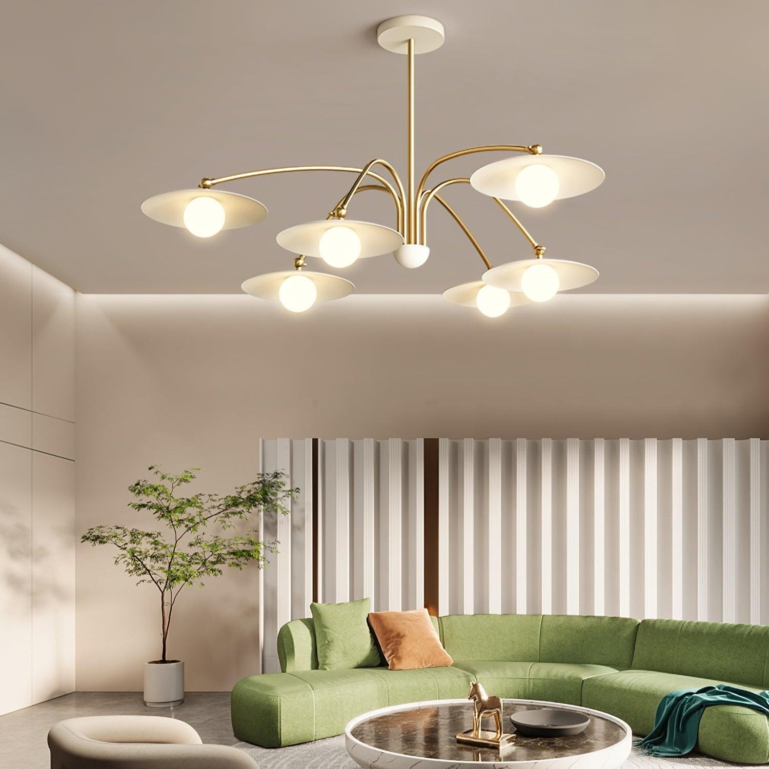 Delphi - Art Deco Glazen en Ijzeren Kroonluchter