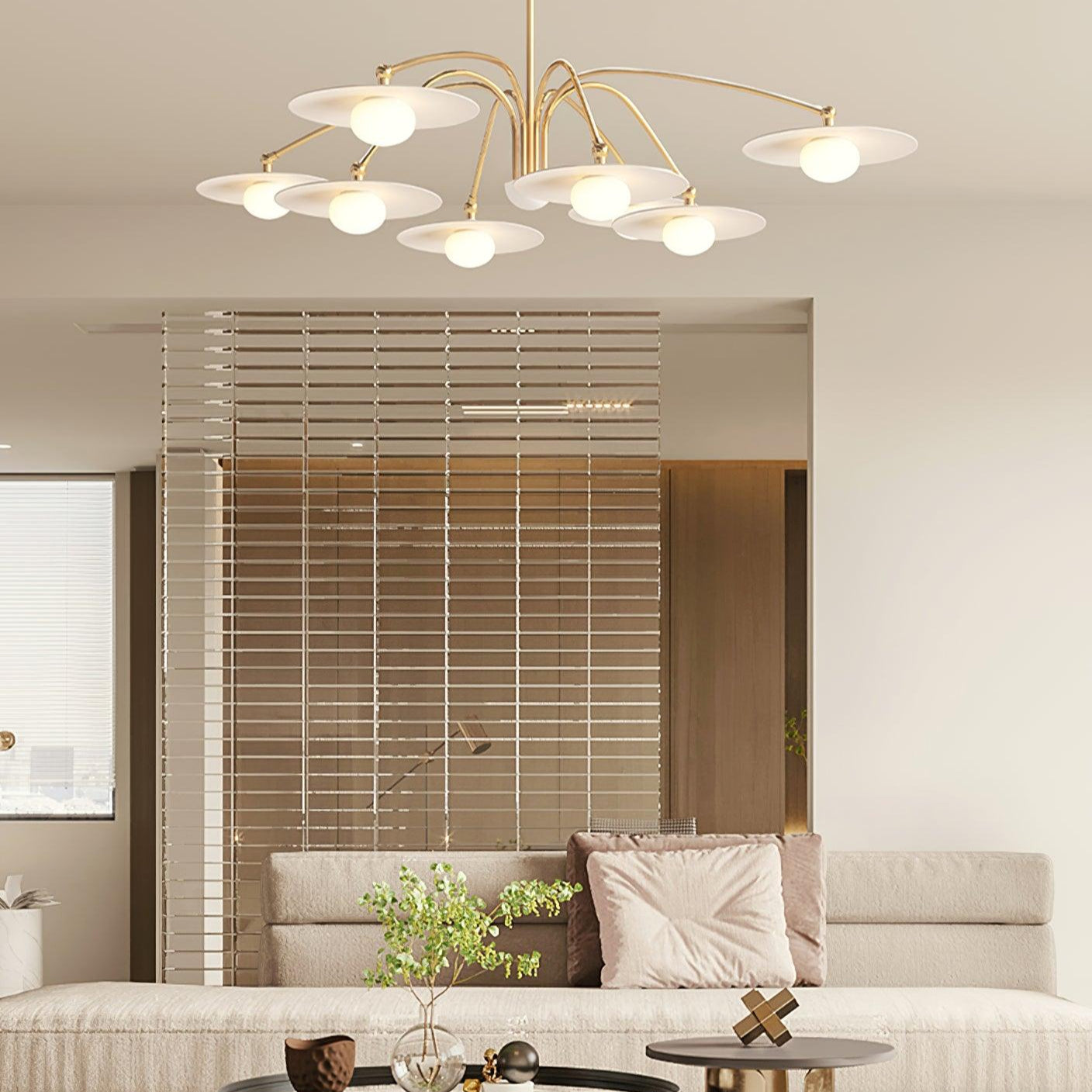 Delphi - Art Deco Glazen en Ijzeren Kroonluchter