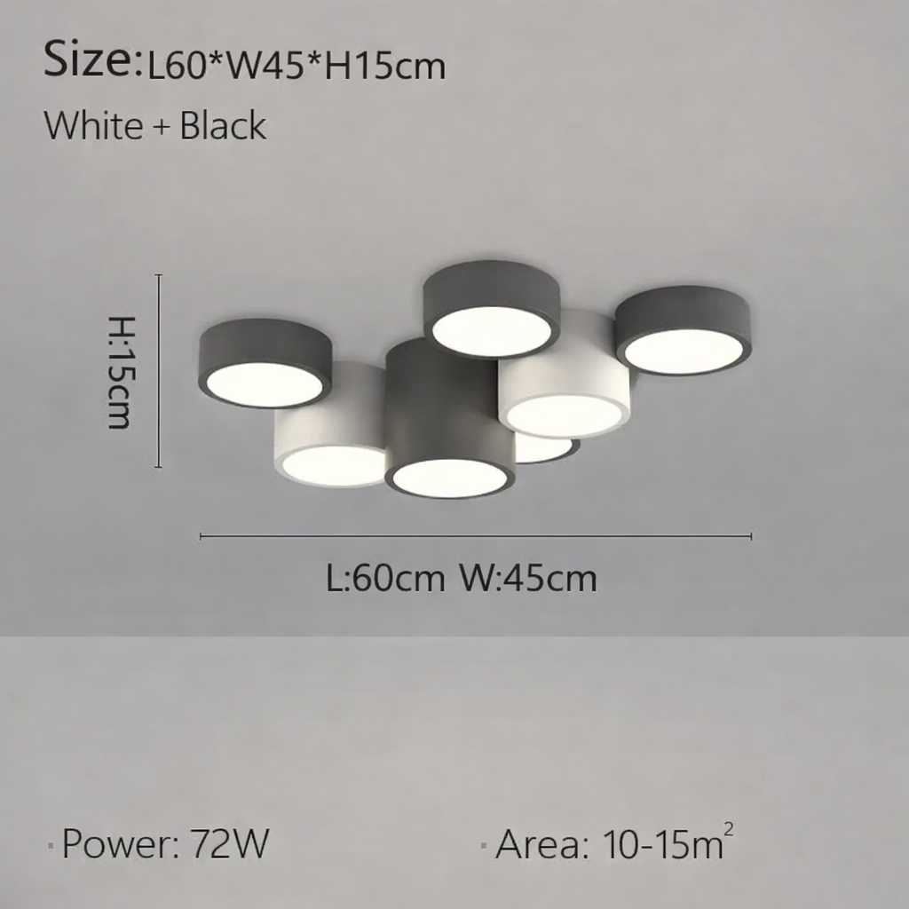 Luvira - Nordic Zwart Wit LED Plafondlamp