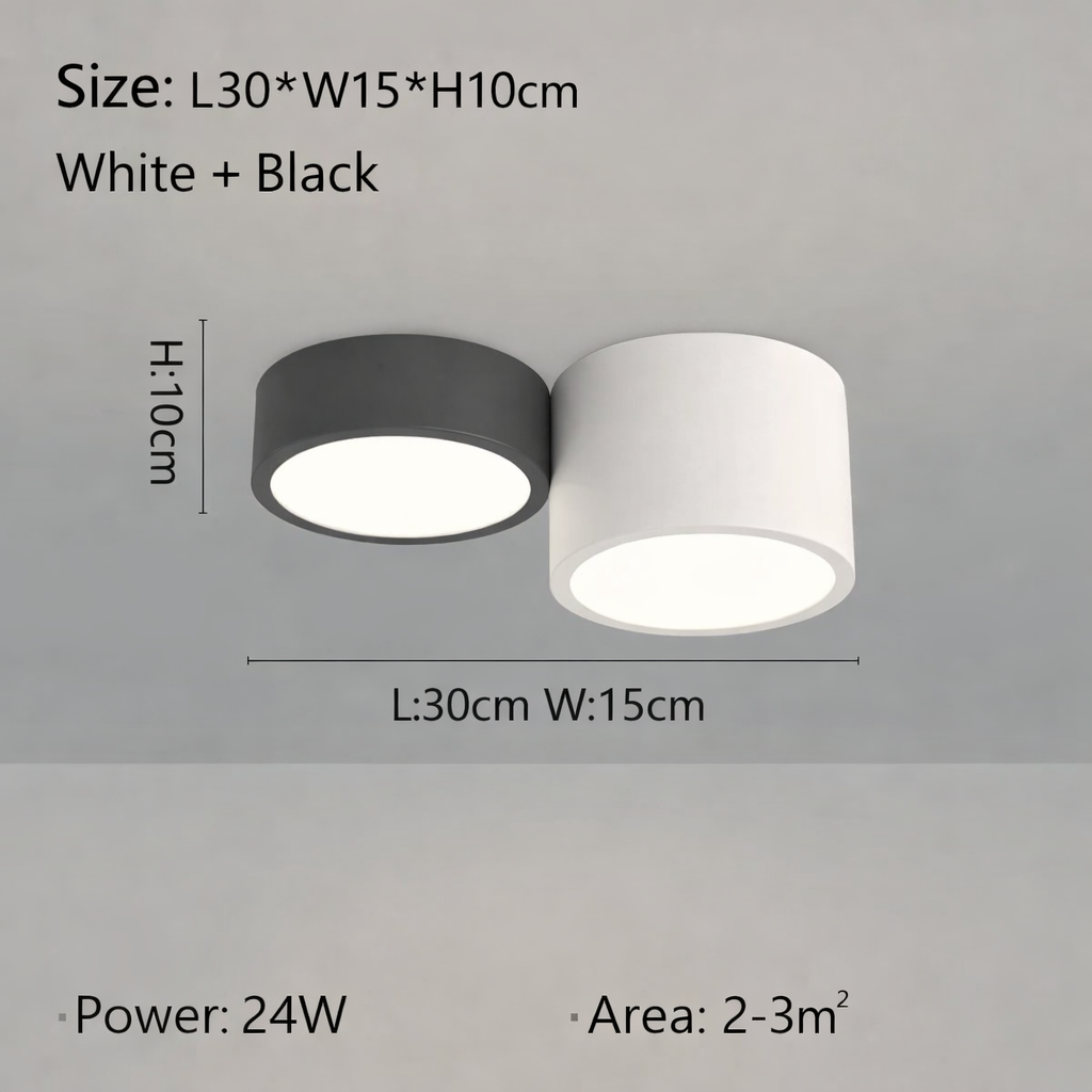 Luvira - Nordic Zwart Wit LED Plafondlamp