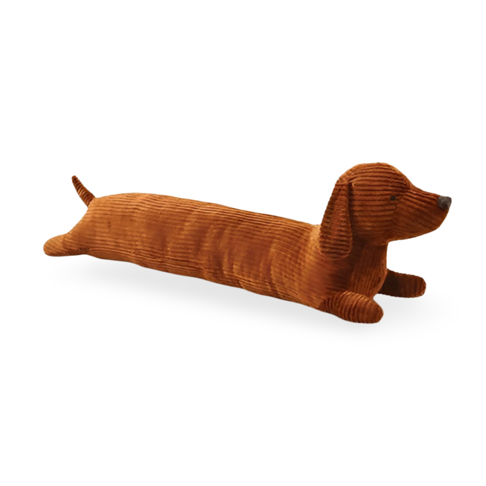 Darlino – Coussin en velours côtelé Teckel en peluche