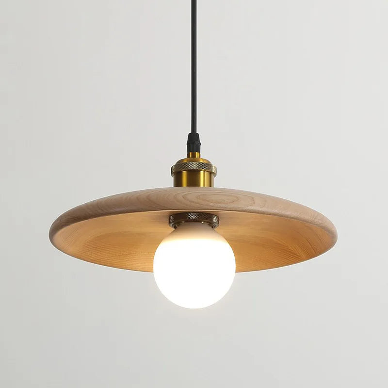 Marentis - Lampada a sospensione in legno scandinavo Arte del vetro Lampada da soffitto LED