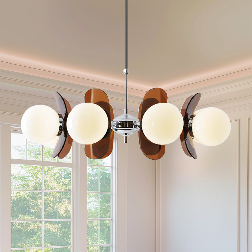 Melora - Bauhaus Kroonluchter Glas Metaal