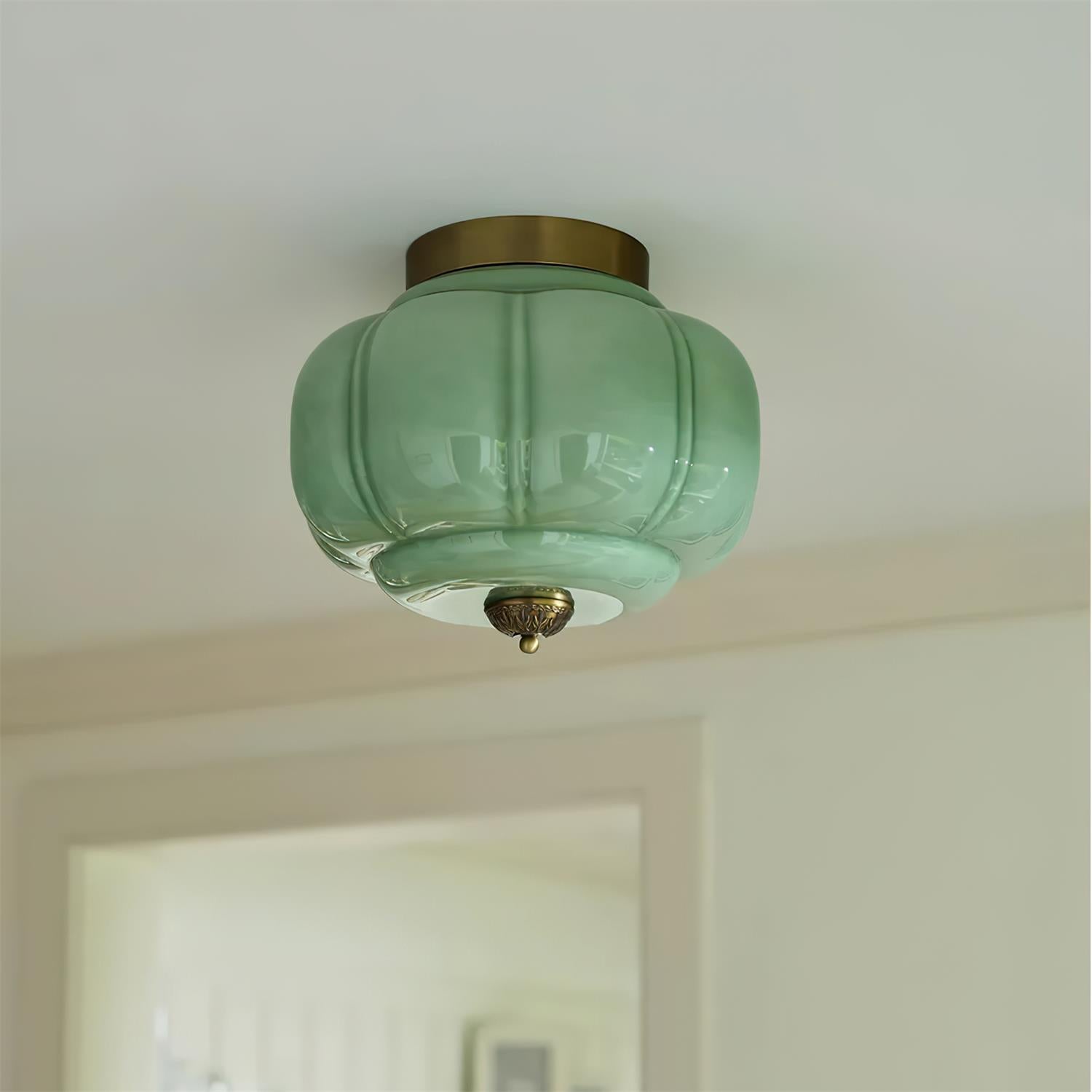 Lelon - Vlakke Glazen Plafondlamp