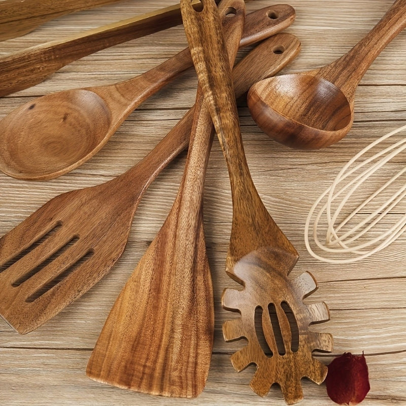Culinoro – Premium Houten Keukengerei Set (7-delig) voor Elegant en Veilig Koken