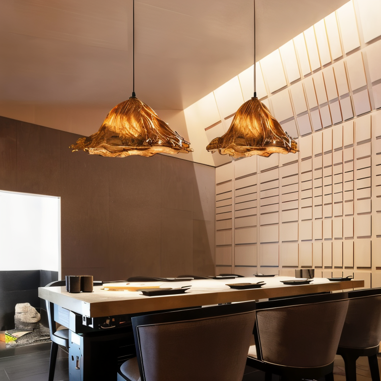 Cirenna - Lampada a sospensione artistica in resina con design vulcanico