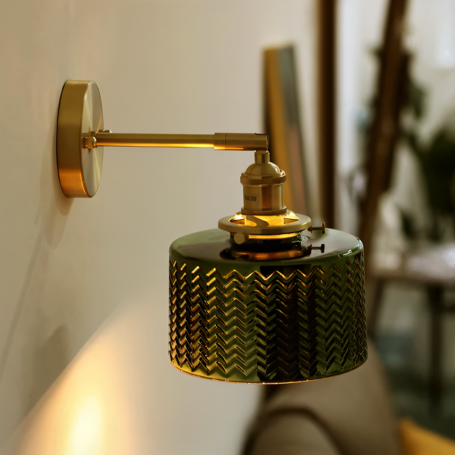 Olyviae - Verstelbare LED Wandlamp van Geribbeld Glas in Scandinavisch Design