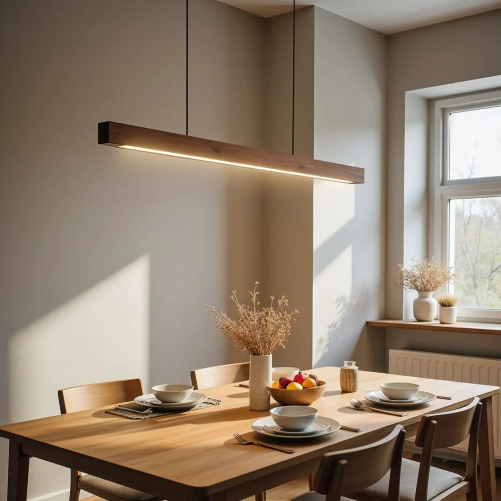 Lavinia - Langwerpige Houten Hanglamp Eettafel