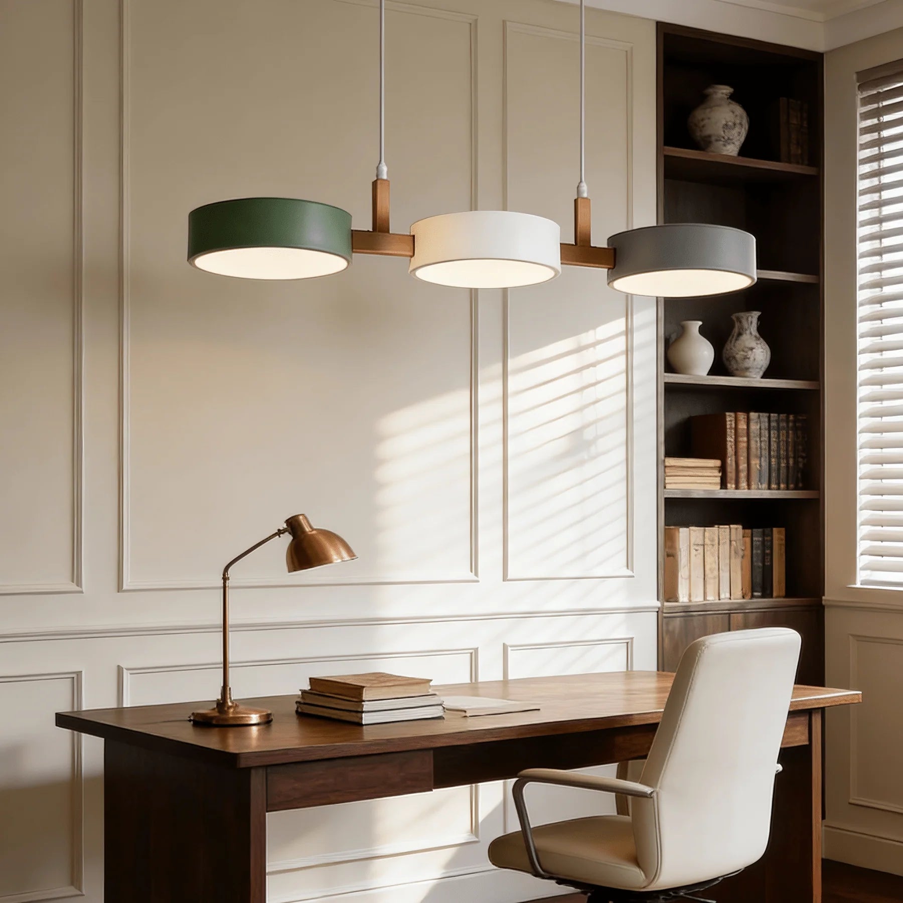 Lampada a sospensione LED moderna a forma cilindrica in avorio