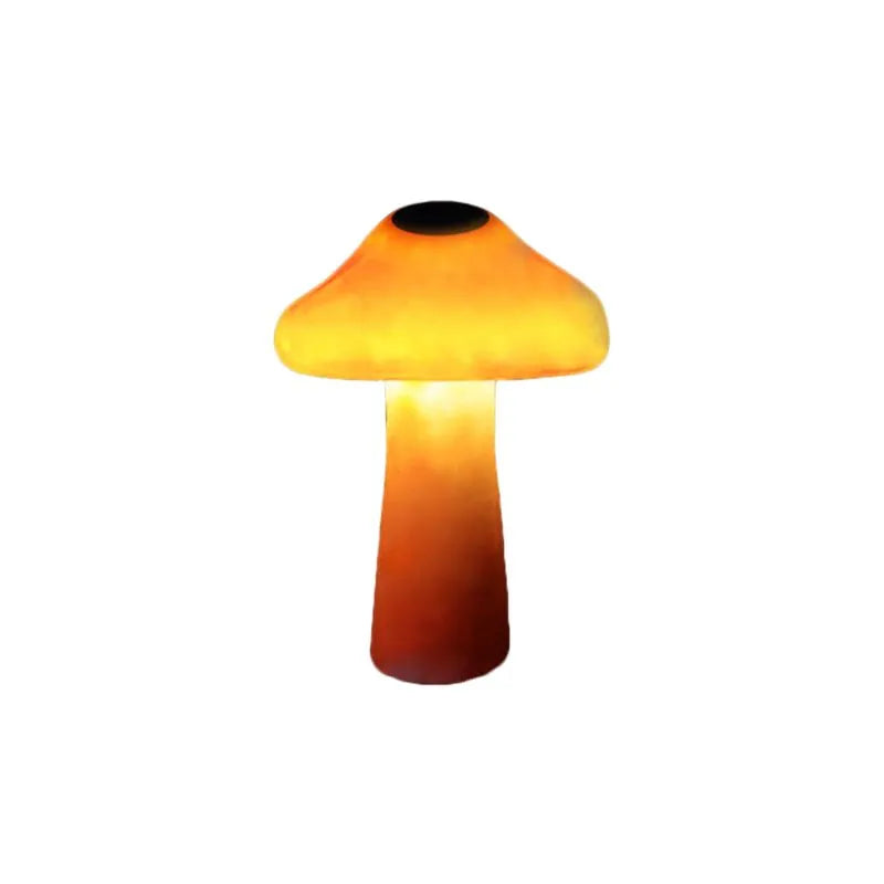 Auravon – LED Garden Lamp Set Mushroom Orange Resin