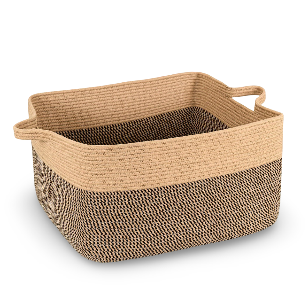 Taviora – Veľký textilný úložný kôš 45L s rukoväťami na prikrývky a prádlo