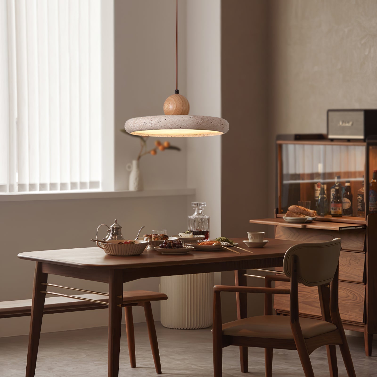 Arcana - Travertin Houten Hanglamp