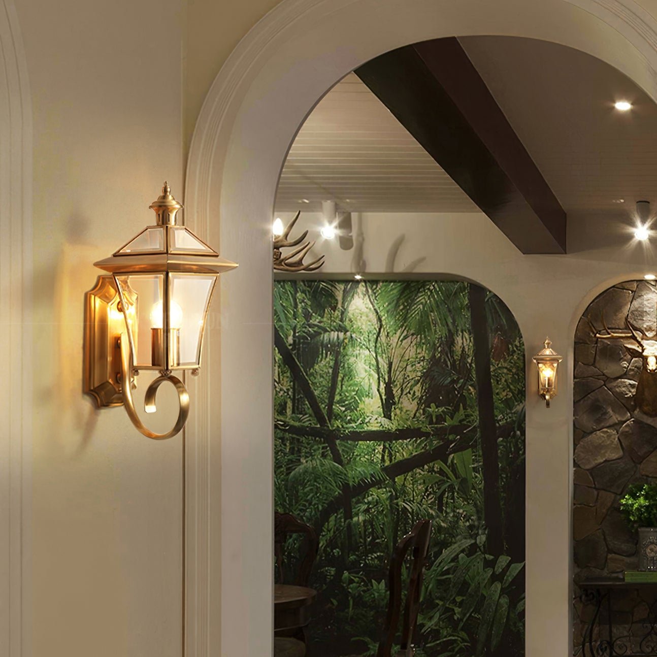 Olivara - Retro Messing Buiten Wandlamp