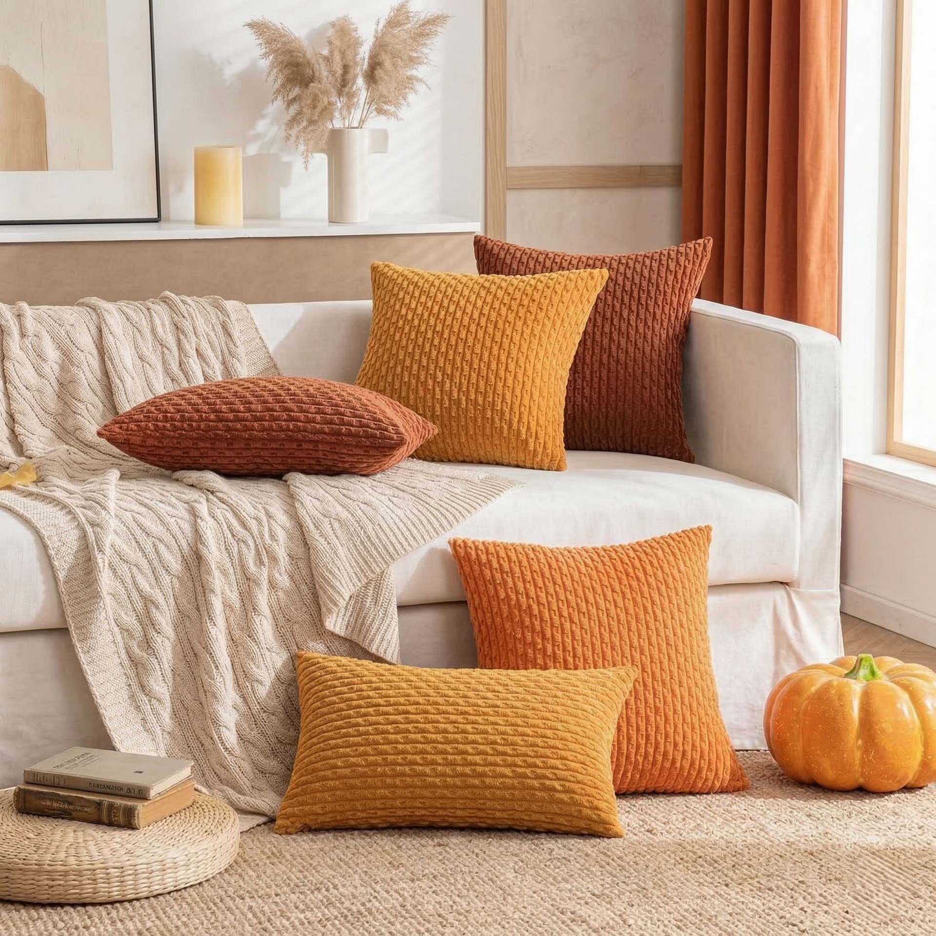 Texael - Ribbed Cushion Covers for Home Decoration