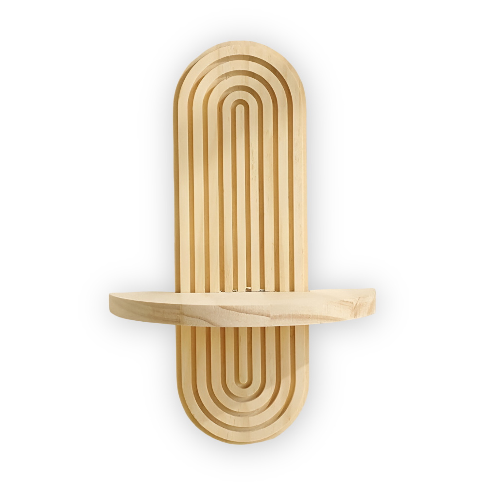 Valerio – Geometric Wooden Wall Shelf 35cm