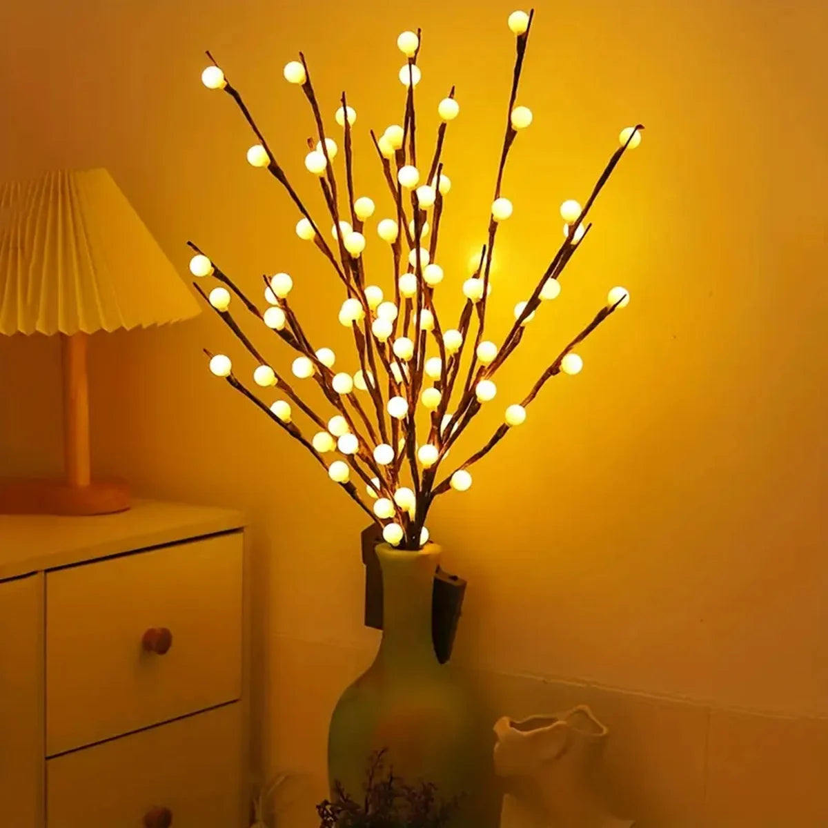 Thalina – White LED Birch Branch Lighting on Battery