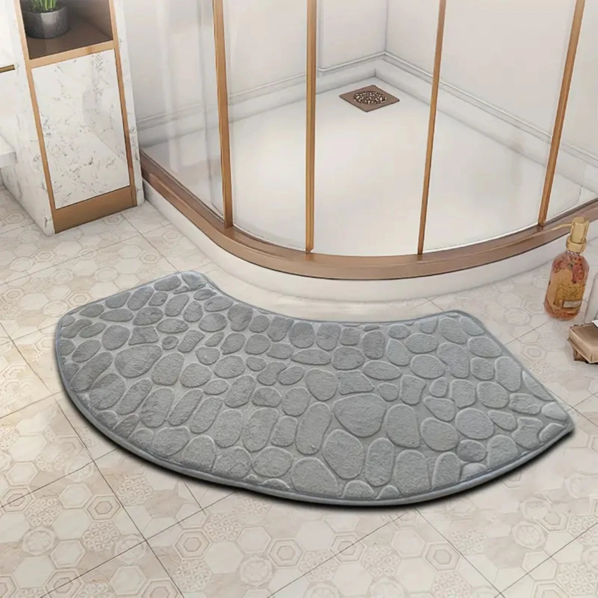 Verina - Gebogen Verdikte Antislip Badmat voor Douche en Toiletvloer