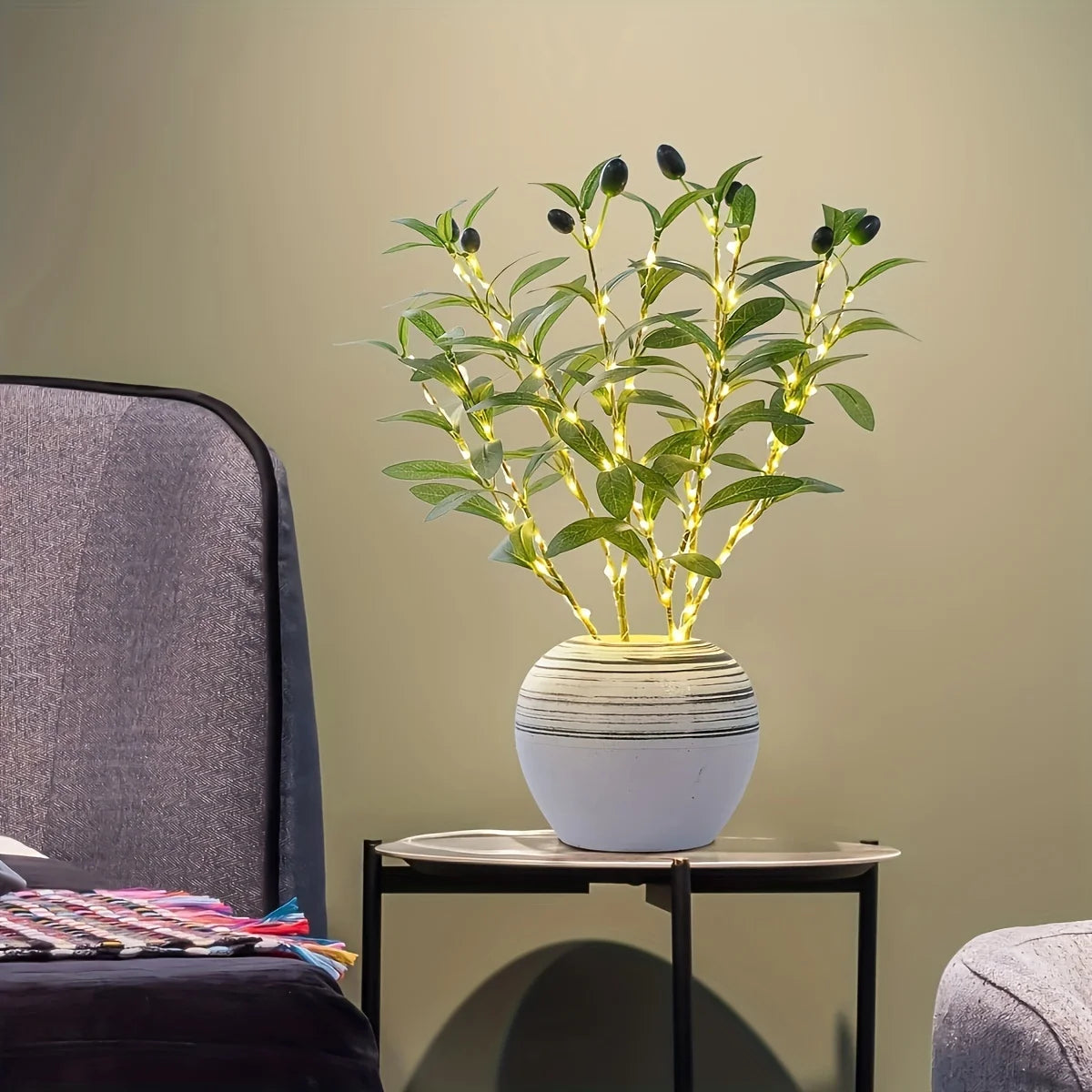 Maelis – LED dekoratívne osvetlenie olivovej vetvičky na stôl alebo do vázy