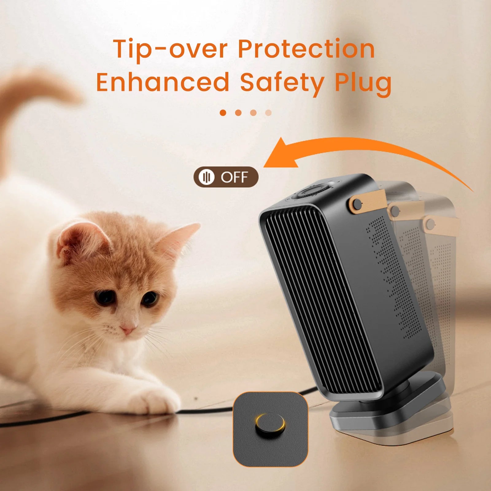 Aenona - 1200W Elektrische Verwarming Draagbare Kachel met Oververhittingsbeveiliging en Kantelbeveiliging